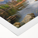 Art deco poster of Yosemite scenery in muted earth tones on rolled canvas, suitable for dining room wall.