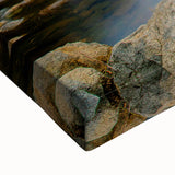 Large art depicting Yosemite landscape in black and white on stretched canvas, suitable for bedroom wall.