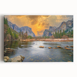 Black and white stretched canvas of Yosemite scenery, ideal for kitchen wall art.