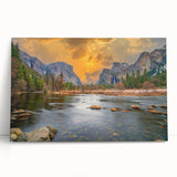 Black and white image of Yosemite National Park on a large stretched canvas, ideal for kitchen wall art or bedroom ambiance.