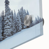 Large abstract depiction of Vail, Colorado in muted earth tones on acrylic glass, suitable for dining room art.