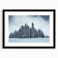 Abstract art print of colorful, textured scenery in Vail, Colorado, in a large black framed format.
