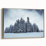 Framed canvas featuring a vintage-style landscape painting of Vail, Colorado in muted gold and black tones.
