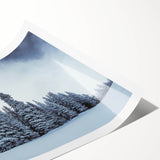 Extra large rolled print of line art flowers in muted green and white, ideal for large living room wall art.