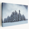 Scenic view of Vail, Colorado in muted earth tones on a large stretched canvas, suitable for kitchen wall art.