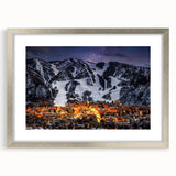 Textured abstract art print depicting serene Aspen scenery in silver frame, suitable for bedroom decor.