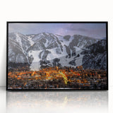 Large abstract wall art depicting a Colorado Aspen scene in muted earth tones on a framed acrylic.