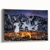 Framed canvas depicting a colorful Aspen, Colorado landscape with vibrant autumn trees.