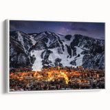 Vintage poster art of Aspen, Colorado with vibrant autumn colors on extra large framed canvas.
