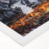 Art deco poster featuring a serene Aspen, Colorado landscape in muted earth tones on rolled canvas.