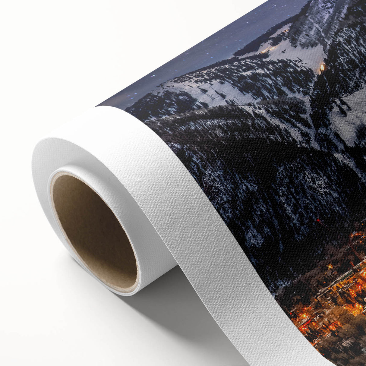 Art Deco style poster of Aspen, Colorado scenery on rolled canvas, featuring muted earth tones, ideal for nursery wall art.
