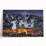 Black and white photograph of Aspen trees on stretched canvas, suitable as large kitchen or bedroom wall art.