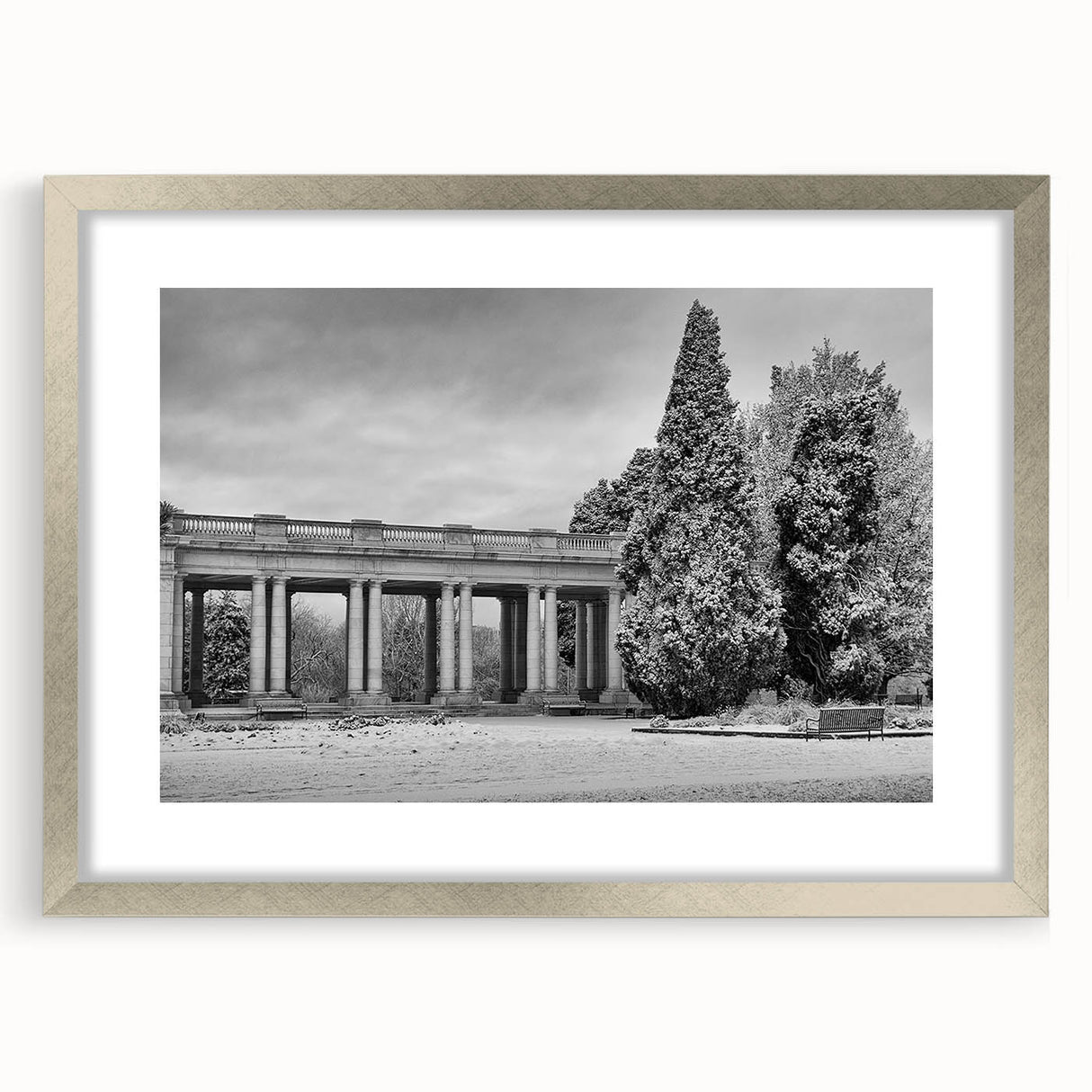 Textured abstract art print of Denver scenery in muted earth tones, framed in silver, ideal for bedroom wall decor.
