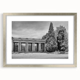 Textured abstract art print of Denver scenery in muted earth tones, framed in silver, ideal for bedroom wall decor.
