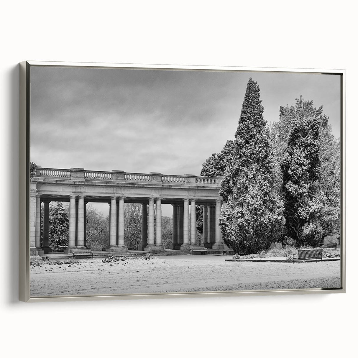 Framed canvas landscape art painting of Denver, Colorado in colorful tones, ideal for living room decor.