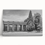 Black and white large art print of Denver skyline on stretched canvas, ideal for kitchen wall art or bedroom decor.