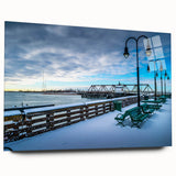 Large abstract wall art of Connecticut scenery in vibrant greens and blues on acrylic glass.