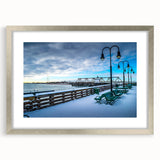 Textured abstract art print depicting a serene Connecticut landscape.