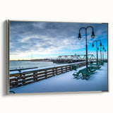 Framed canvas featuring a vintage-style landscape art painting of Connecticut.