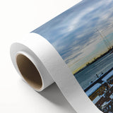 Art deco poster of Connecticut scenery in pastel hues on rolled canvas, ideal for nursery wall art.