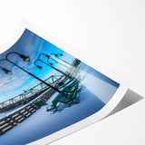 Extra large rolled print featuring line art flowers in monochrome, ideal for large living room wall art.