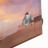 Large abstract wall art depicting Daytona scenery in mid-century modernist style on acrylic, ideal for dining room art.