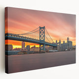 Delaware landscape on stretched canvas in muted earthy tones, suitable for kitchen wall art.