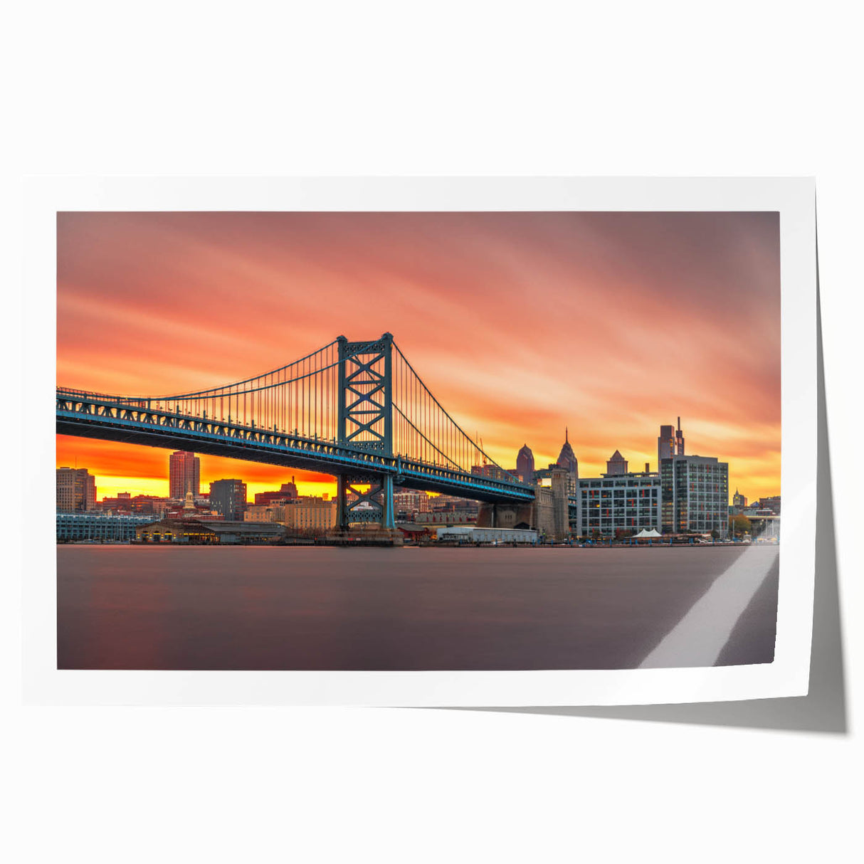 Delaware landscape with floral elements in soft pastel colors on extra large rolled canvas.