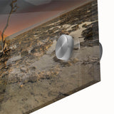 Large abstract wall art depicting the Florida Keys in mid-century modernist style on acrylic glass.