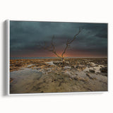 Vintage poster art of the Florida Keys with vibrant colors on a framed canvas, ideal for living room decor.