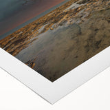 Art deco poster featuring the Florida Keys scenery in pastel blue and pink tones on rolled canvas.