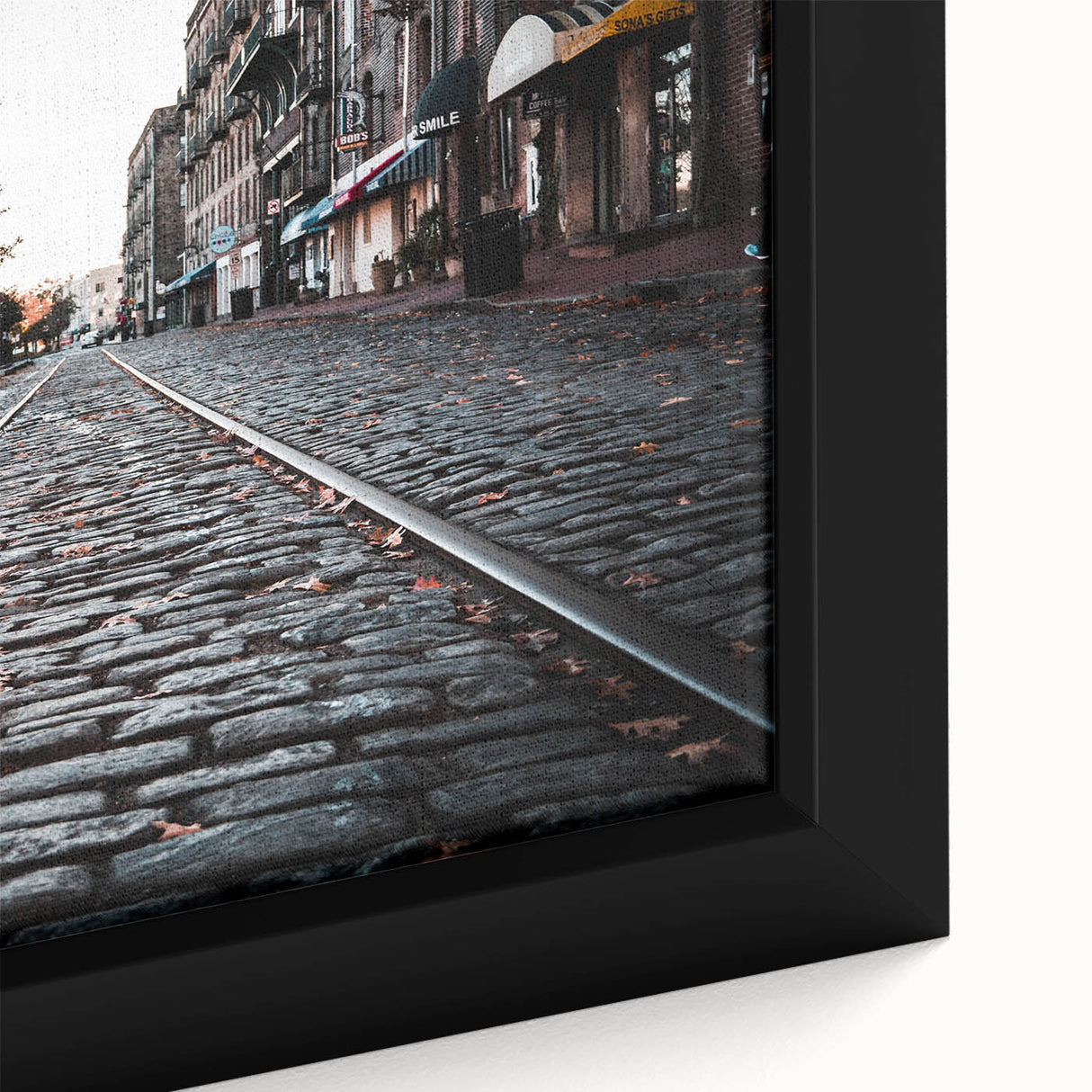 Textured black wall art depicting a colorful Savannah, USA scenery on extra large framed canvas, ideal for living room decor.