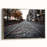 Framed canvas depicting a vintage-style Savannah landscape in gold and black tones, suitable for bedroom wall art.