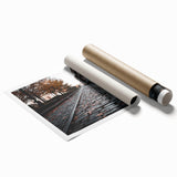 Extra large rolled print featuring a Savannah, Georgia scenery with floral elements in soft pastel colors.