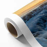 Art deco poster of Kauai landscape in pastel shades on rolled canvas, ideal for nursery wall art.