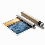 Extra large rolled print of Kauai, Hawaii scenery with lush greenery and waterfalls, ideal for classy bathroom wall art.