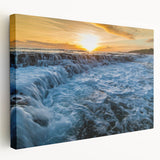 Lush Kauai landscape on stretched canvas, featuring vibrant green and blue tones, ideal for kitchen wall art.