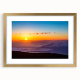 Extra large abstract art print featuring textured scenery of Maui, with muted earth tones on a gold-framed canvas.