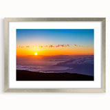 Textured abstract art print depicting a Maui landscape in muted earth tones on a framed silver mat.