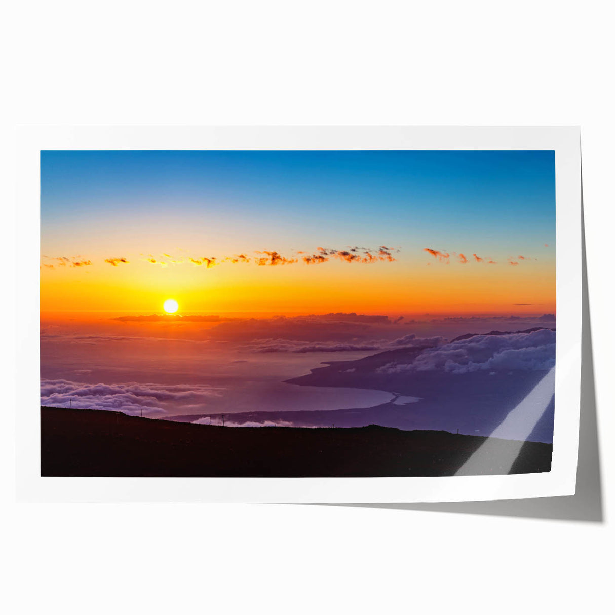 Extra large rolled print of Maui scenery with vibrant green and blue tones, suitable for art wall dining room or bathroom.