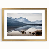 Extra large abstract art print of textured Idaho scenery in a gold frame, ideal for living room decor.