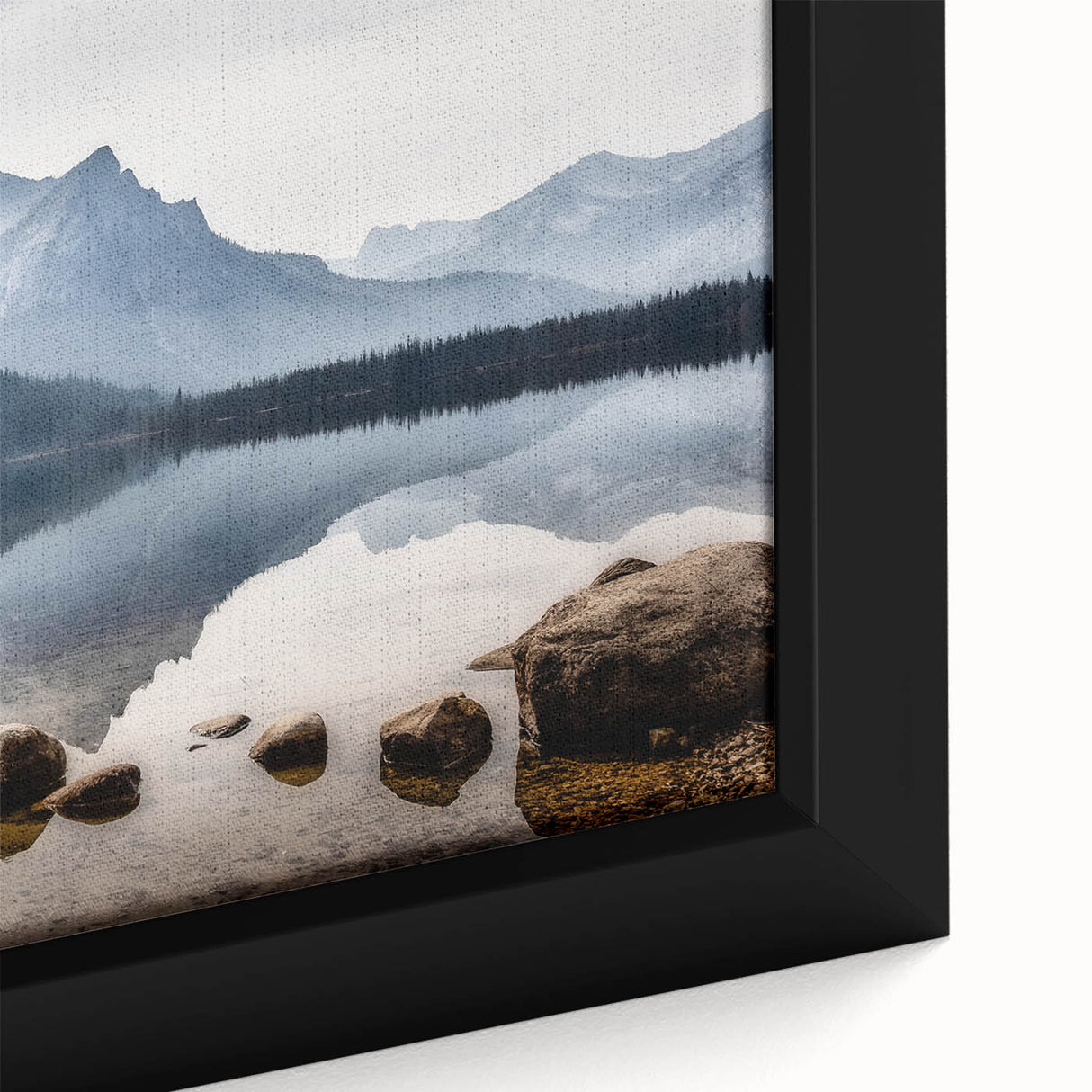 Extra large black wall art depicting a textured Idaho scenery on a framed canvas, ideal for living room decor.