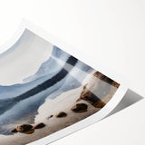 Extra large wall art featuring line art flowers in muted earth tones on a rolled canvas, ideal for large living room decor.