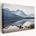 Panoramic Idaho landscape on large stretched canvas, featuring muted earth tones, ideal for kitchen wall art.