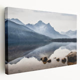 Panoramic Idaho landscape on large stretched canvas, featuring muted earth tones, ideal for kitchen wall art.