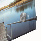 Large abstract wall art depicting Iowa scenery in muted earth tones on acrylic glass, suitable for dining room ambiance.