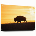 Acrylic glass print of a large abstract depiction of Kansas scenery in earthy tones, ideal for dining room decor.