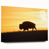 Large abstract depiction of Kansas scenery in muted earth tones on acrylic glass, suitable for bedroom or dining room decor.