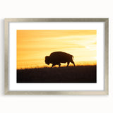 Textured abstract art print of Kansas scenery in silver frame, featuring earthy tones, ideal for bedroom art.