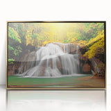 Large art print of a Kentucky landscape in gold, acrylic frame, mid-century modernist style, suitable for nursery wall decor.